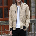 Men's Casual Winter Zip-Front Bomber with Functional Pockets