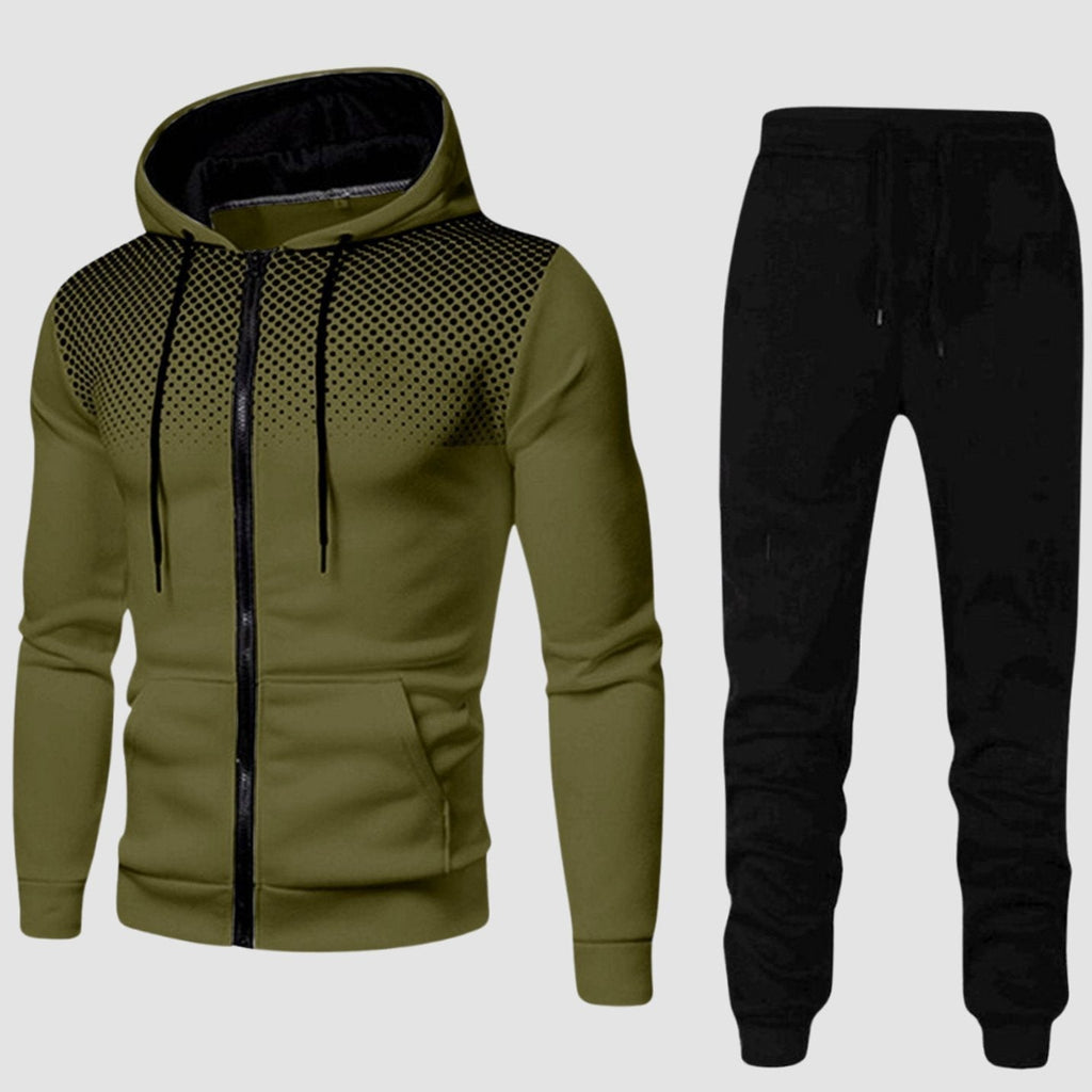 Men's Matching Training Travel Zip Hoodie Tracksuit