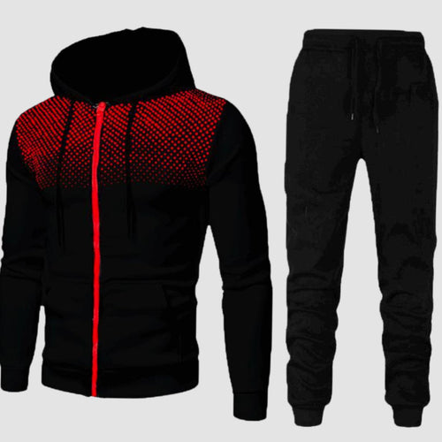 Men's Matching Training Travel Zip Hoodie Tracksuit