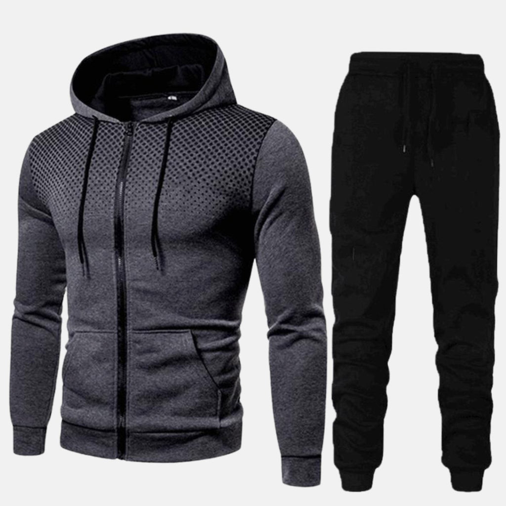 Men's Matching Training Travel Zip Hoodie Tracksuit