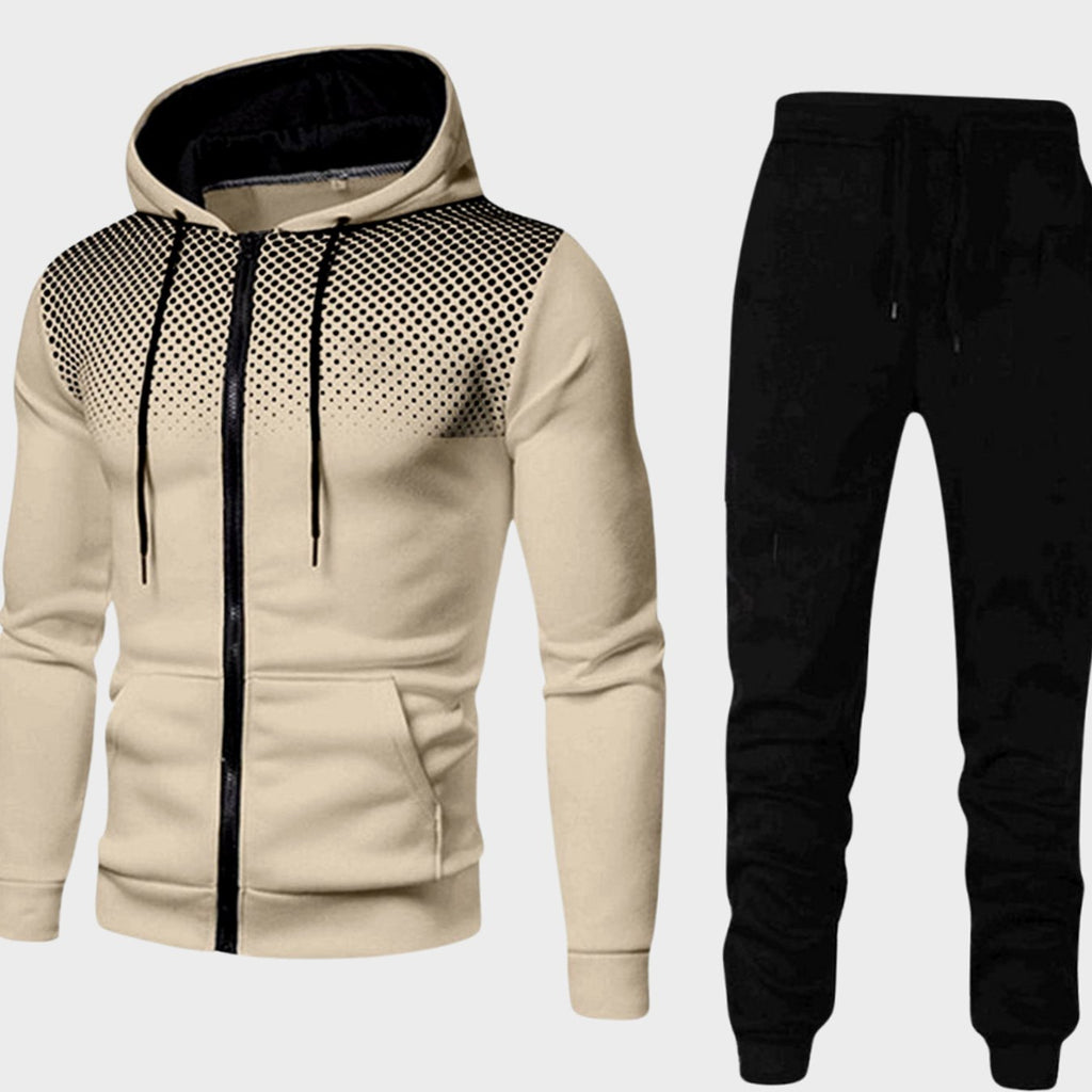 Men's Matching Training Travel Zip Hoodie Tracksuit