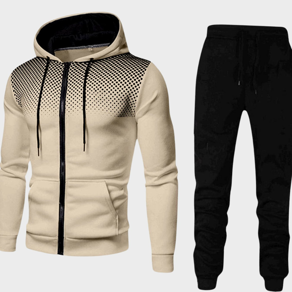 Men's Matching Training Travel Zip Hoodie Tracksuit