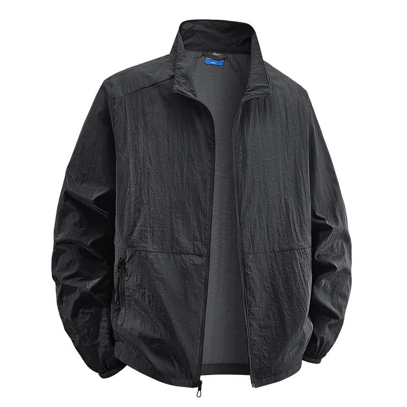 Men's Crinkle Texture Lightweight Full-Zip Jacket