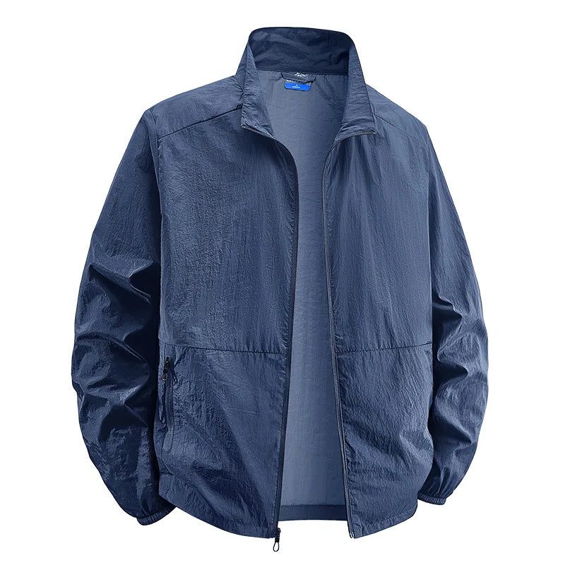 Men's Crinkle Texture Lightweight Full-Zip Jacket