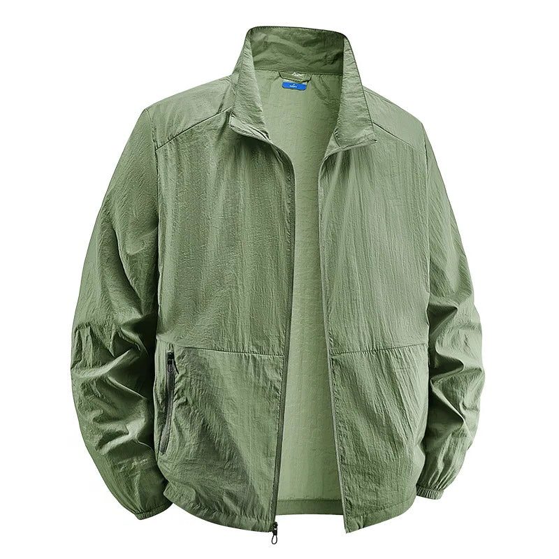 Men's Crinkle Texture Lightweight Full-Zip Jacket