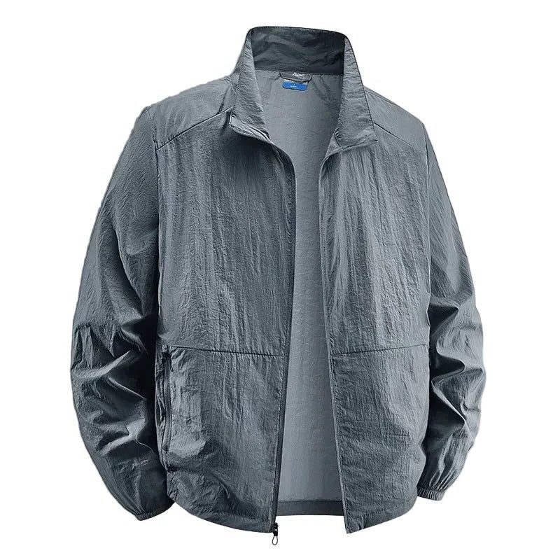 Men's Crinkle Texture Lightweight Full-Zip Jacket