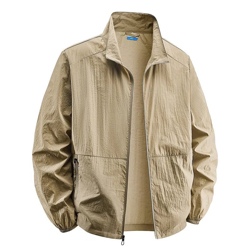 Men's Crinkle Texture Lightweight Full-Zip Jacket
