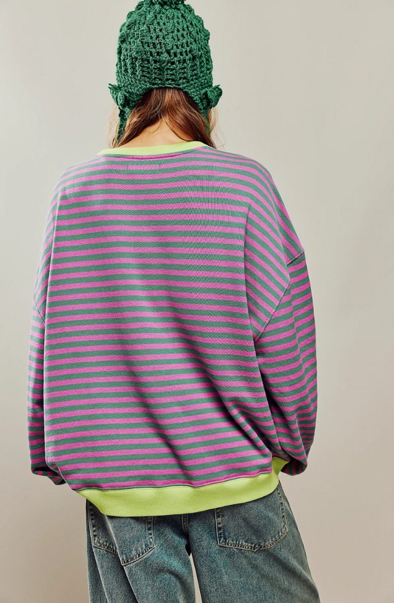 Women's Roomy Striped Relaxed Weekend Sweater