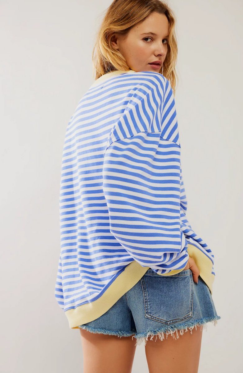 Women's Roomy Striped Relaxed Weekend Sweater