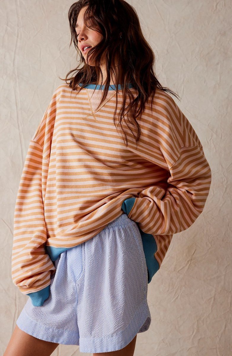 Women's Roomy Striped Relaxed Weekend Sweater