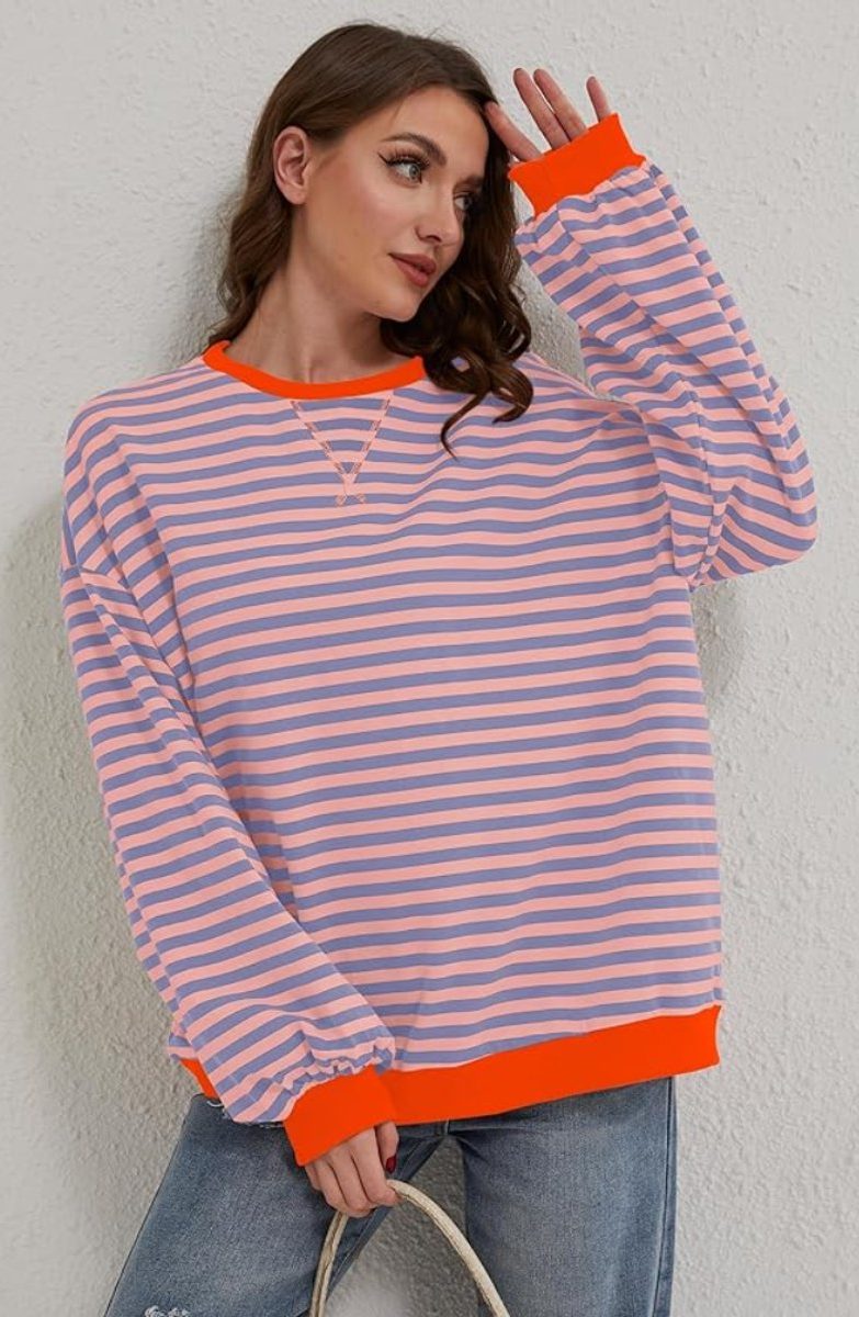 Women's Roomy Striped Relaxed Weekend Sweater