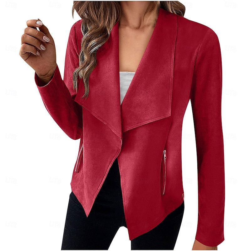 Women's Elegant Cascading Open Jacket for Layering