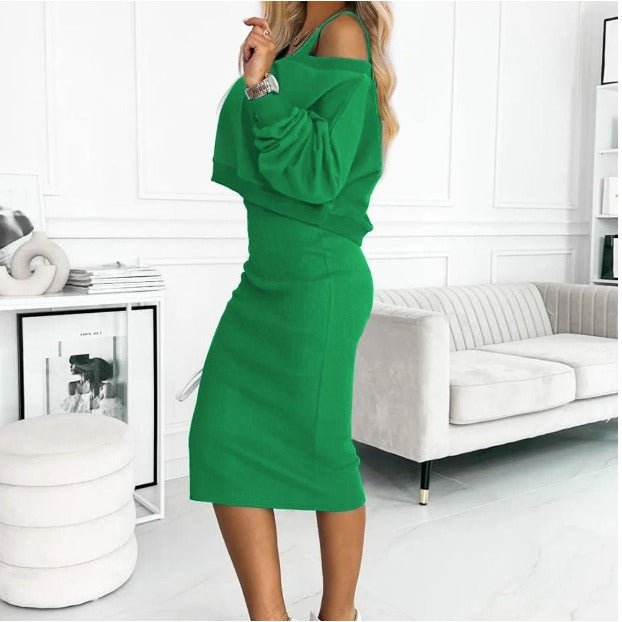 Women's Everyday Casual Midi Dress Matching Top Set
