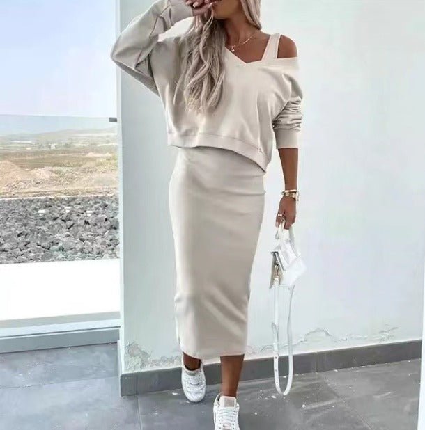 Women's Everyday Casual Midi Dress Matching Top Set