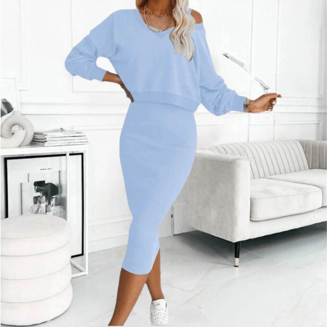 Women's Everyday Casual Midi Dress Matching Top Set