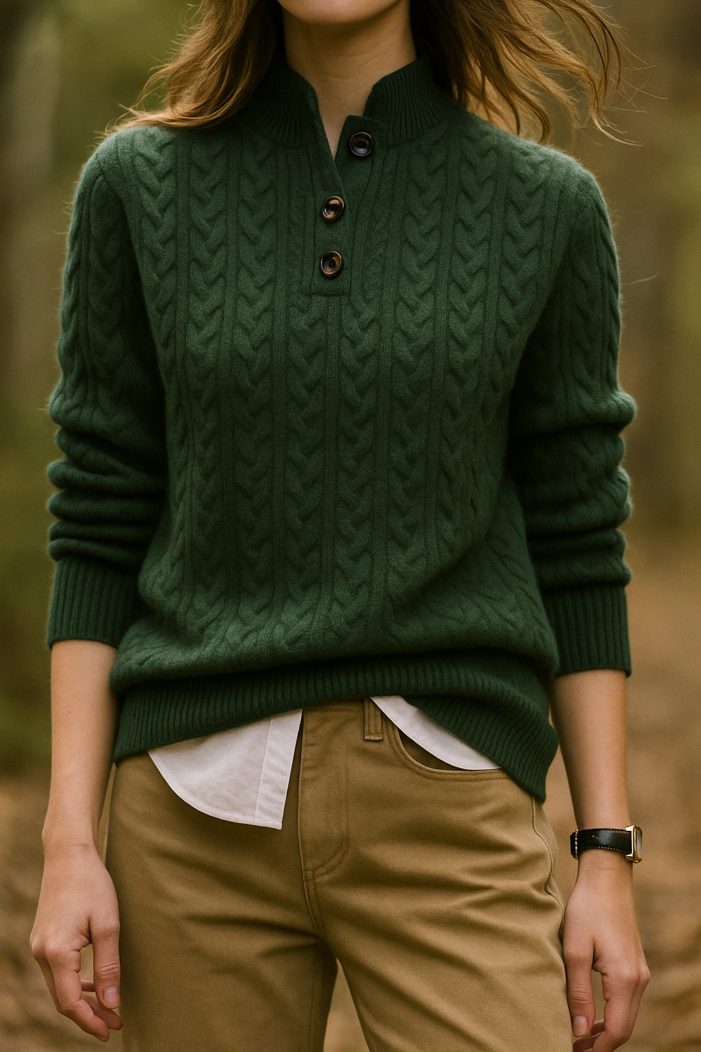 Women's Buttoned Cable-Knit Textured Sweater Cardigan