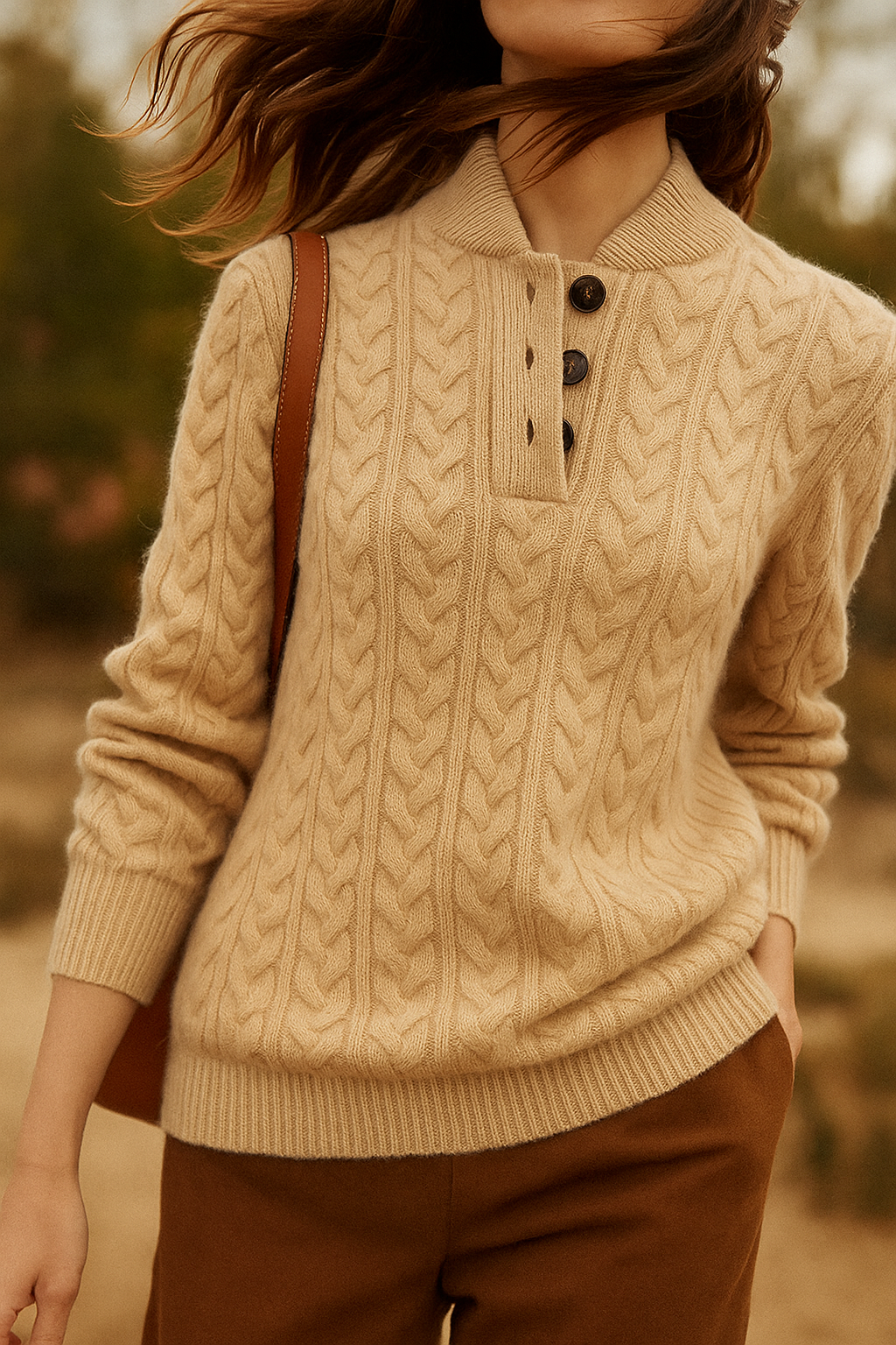 Women's Buttoned Cable-Knit Textured Sweater Cardigan