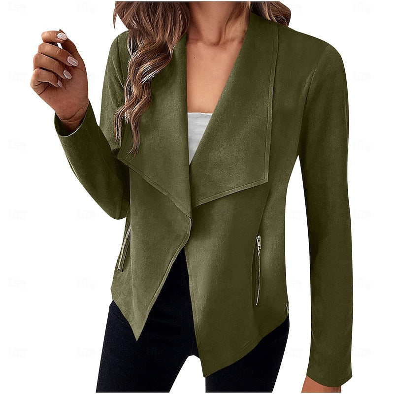 Women's Elegant Cascading Open Jacket for Layering
