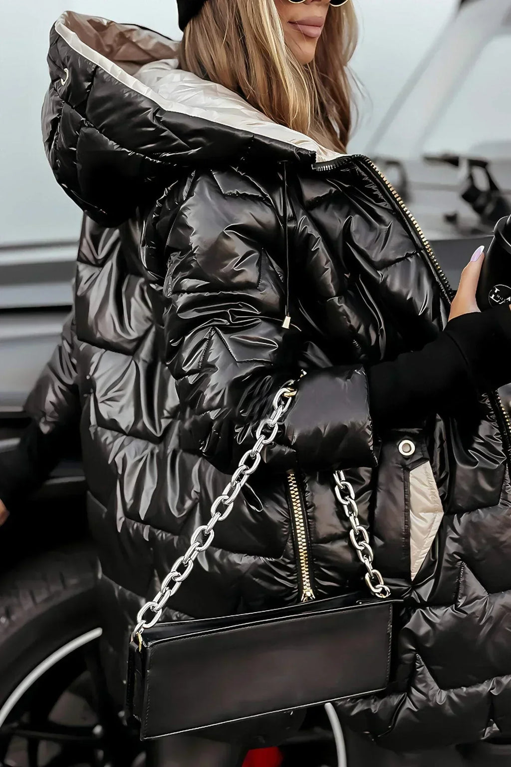 Women's Shaped Warm Winter Coat with Refined Lines