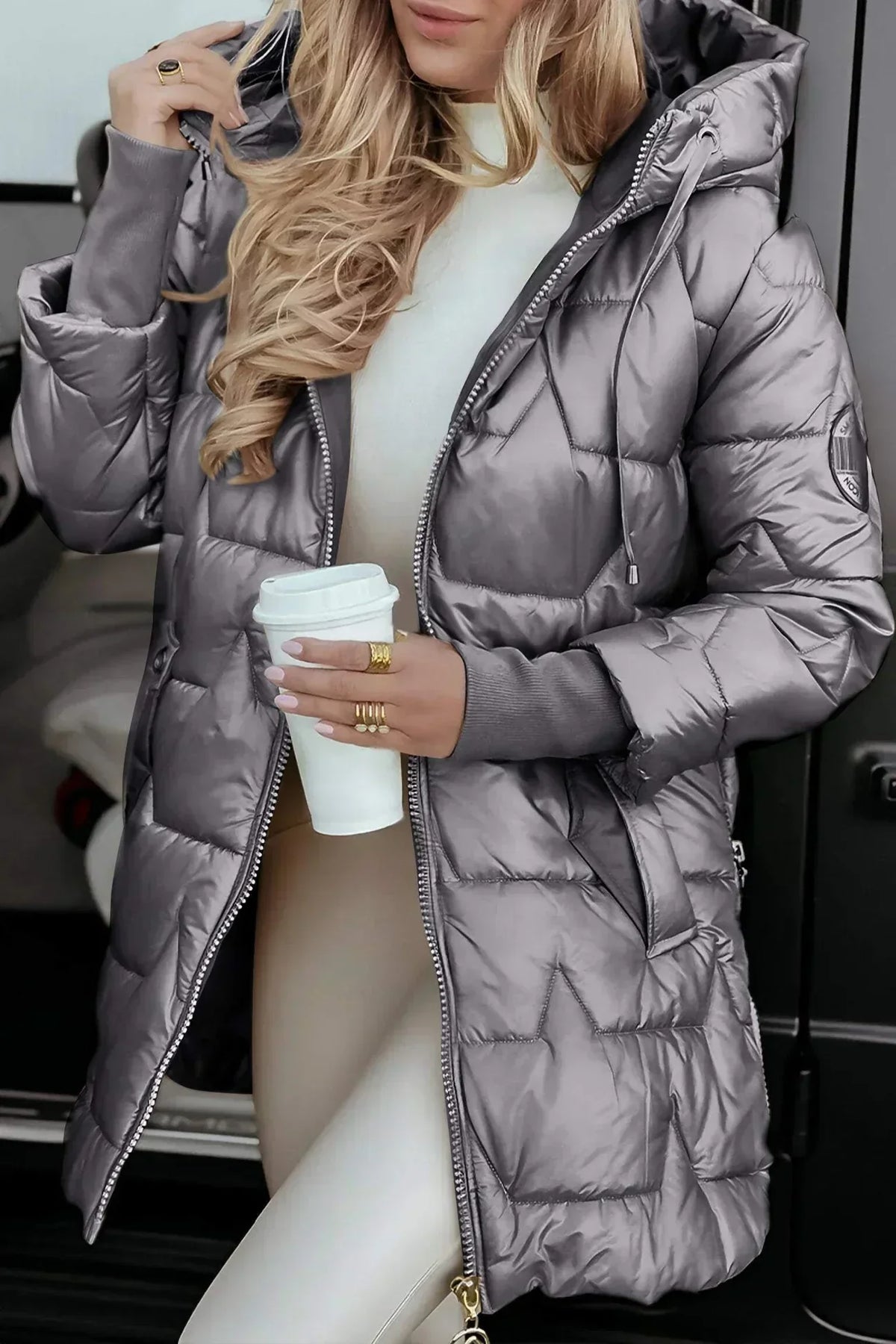 Women's Shaped Warm Winter Coat with Refined Lines