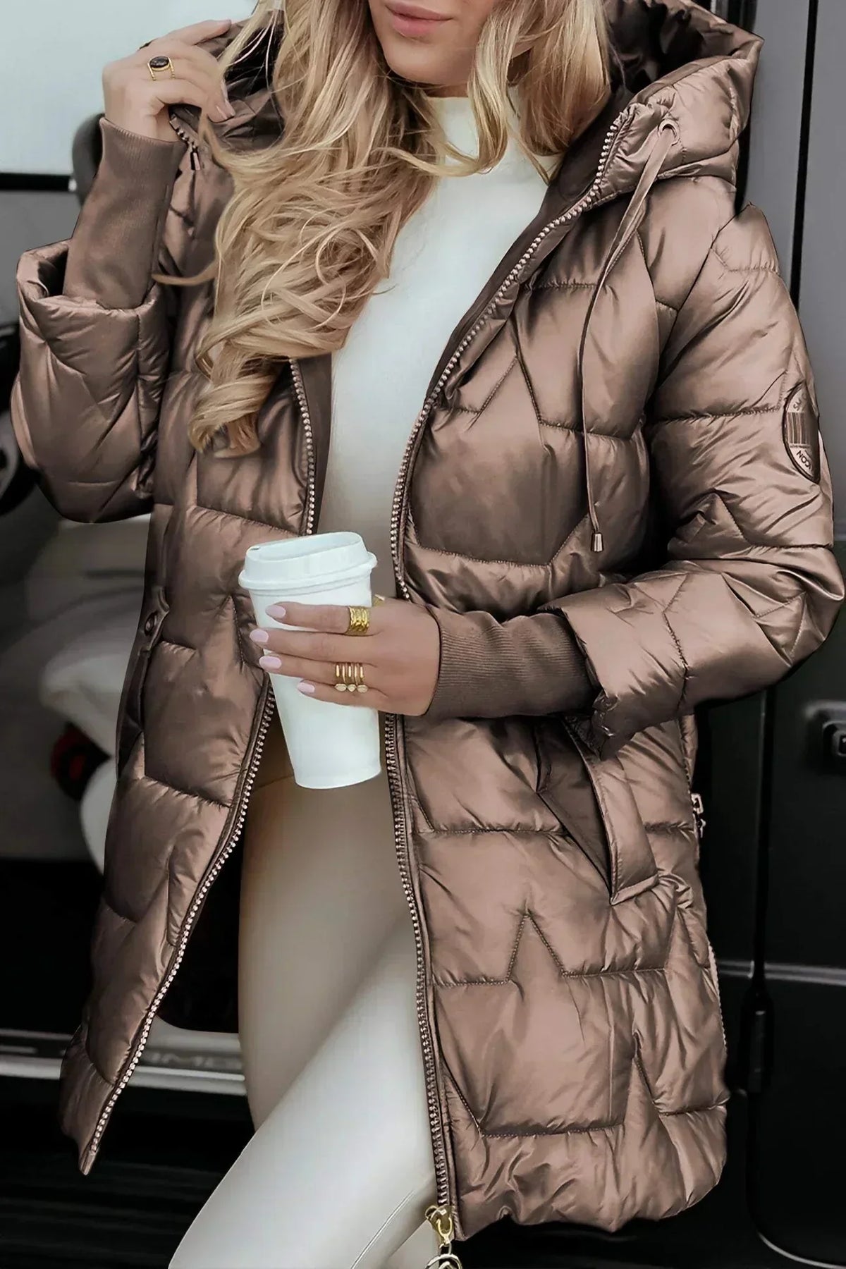 Women's Shaped Warm Winter Coat with Refined Lines