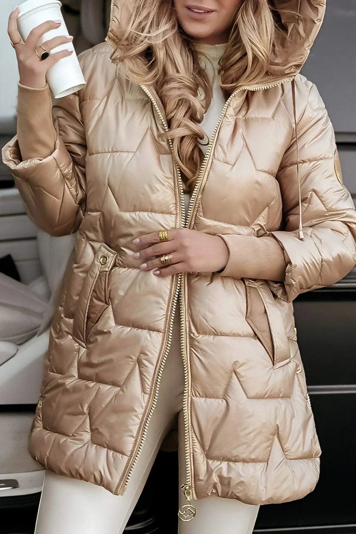 Women's Shaped Warm Winter Coat with Refined Lines