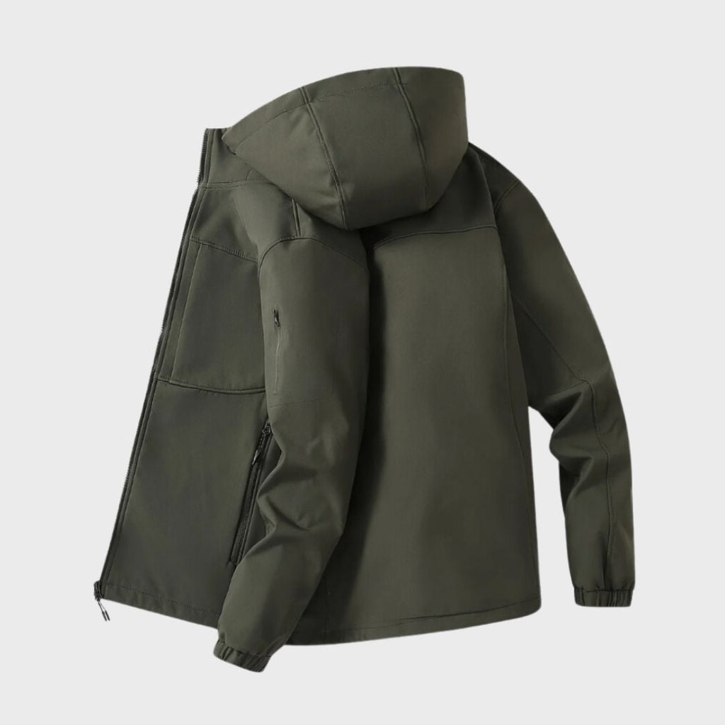 Men's Rain-Ready Softshell Jacket with Attached Hood