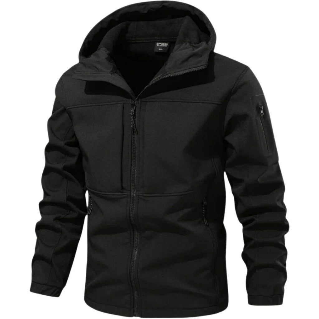 Men's Rain-Ready Softshell Jacket with Attached Hood