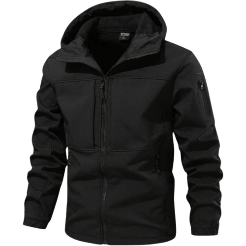 Men's Rain-Ready Softshell Jacket with Attached Hood