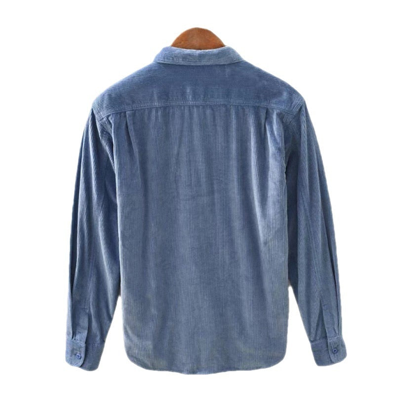 Men's Layering Textured Button-Down Overshirt with Pockets