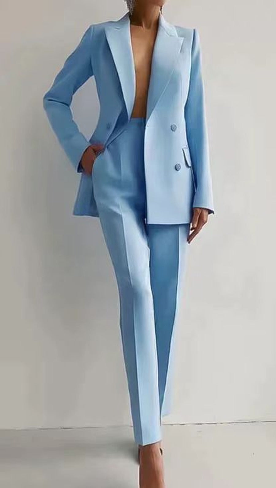 Women's Matching Double Breasted Formal Pantsuit Set