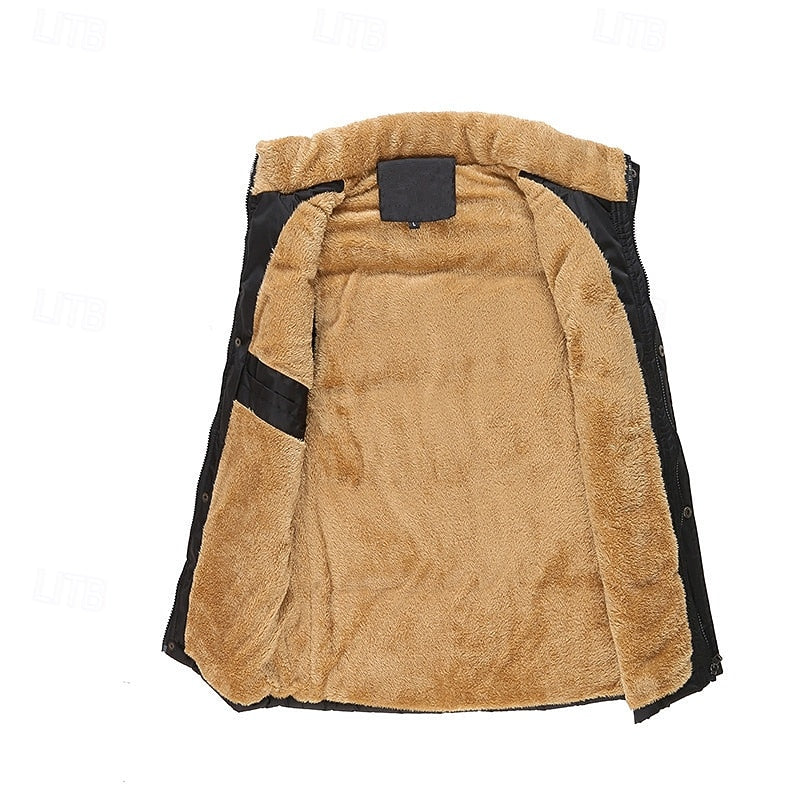 Men's Sleeveless Puffer Gilet Lined in Sherpa