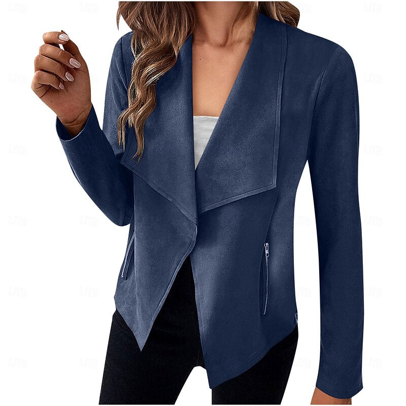 Women's Elegant Cascading Open Jacket for Layering