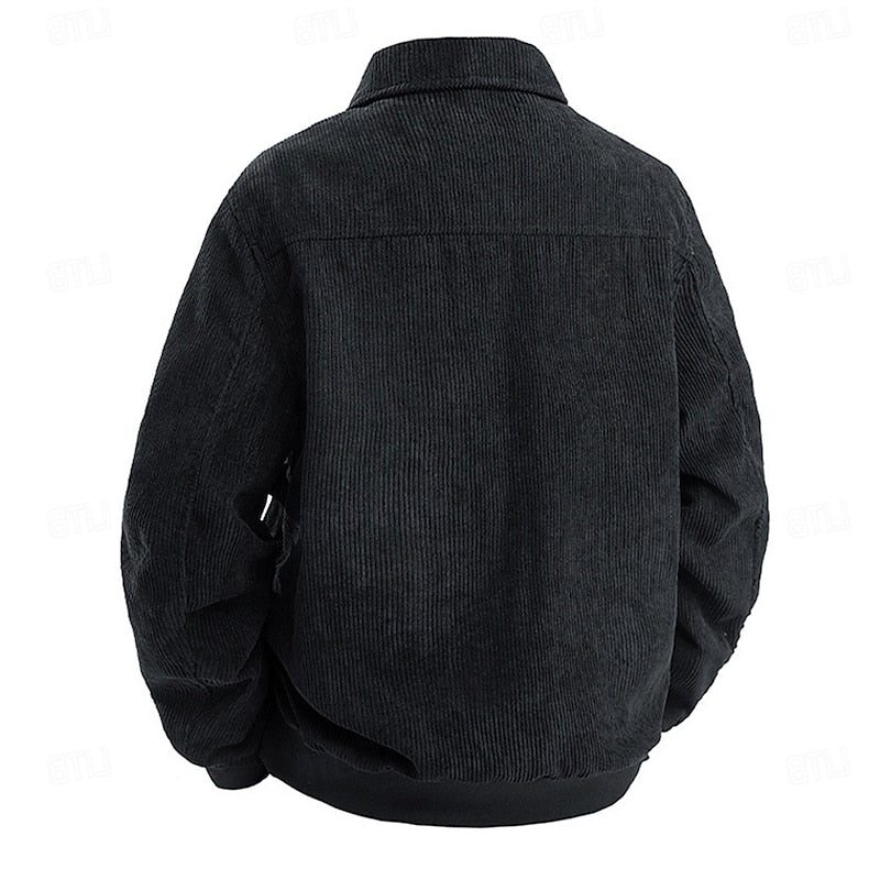 Men's Flap Pocket Full Zip Cord Work Jacket