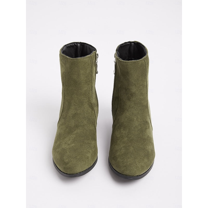 Women's Tailored Ankle Booties with Low Block Heel