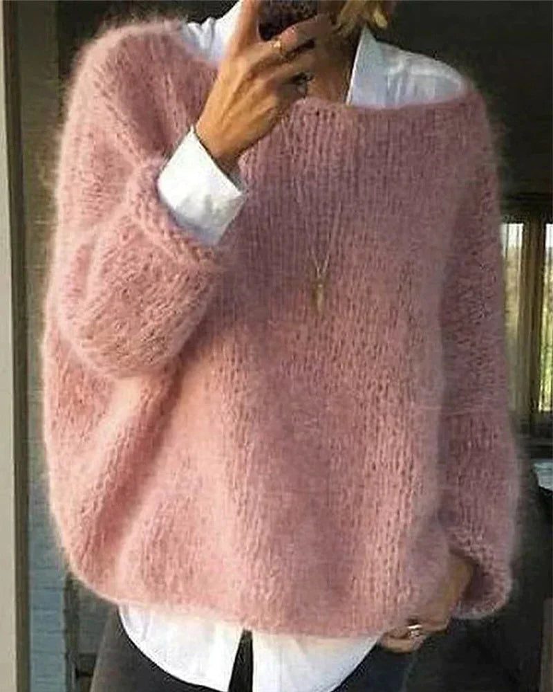 Women's Relaxed Mohair Blend Roomy Layering Sweater