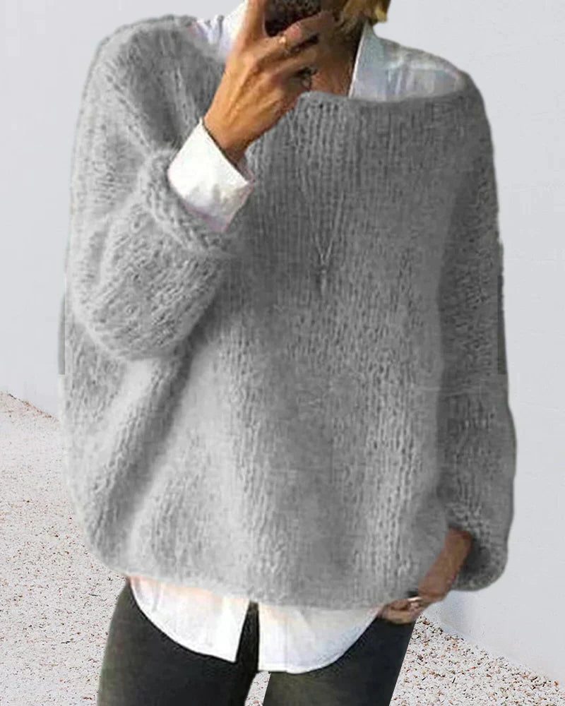 Women's Relaxed Mohair Blend Roomy Layering Sweater
