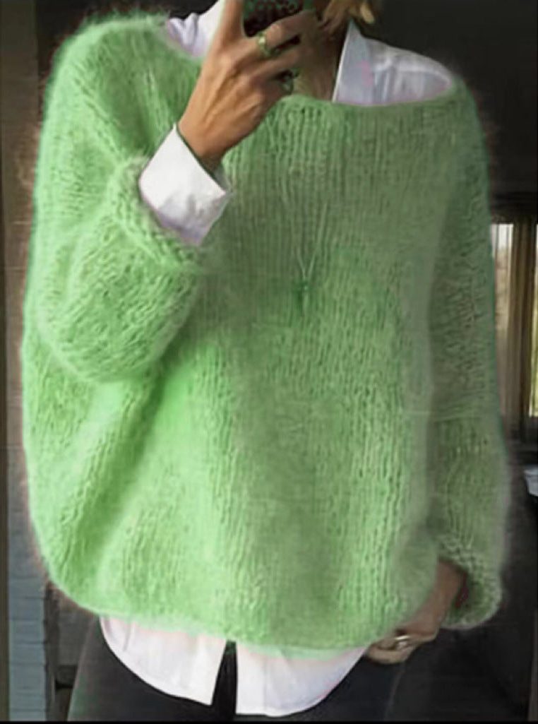 Women's Relaxed Mohair Blend Roomy Layering Sweater