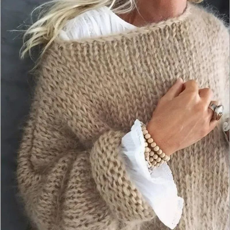 Women's Relaxed Mohair Blend Roomy Layering Sweater