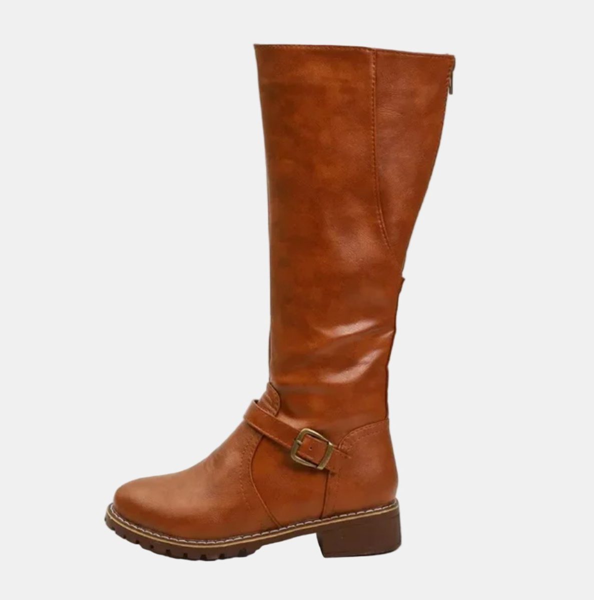 Women's Polished Tall Riding Boots with Walkable Block Heel
