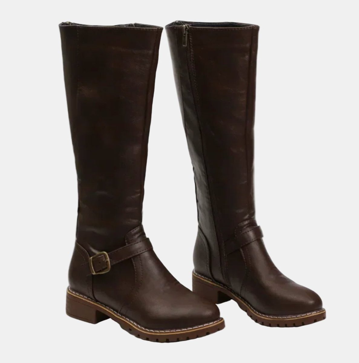 Women's Polished Tall Riding Boots with Walkable Block Heel