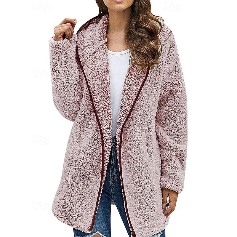 Women's Cozy Zip-Front Jacket with Plush Hood