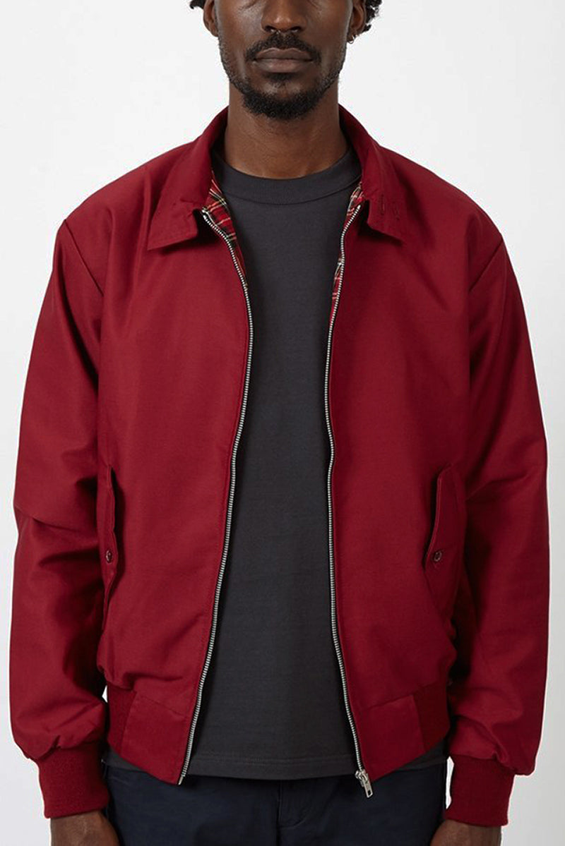 Men's Tartan Lined Zip-Up Harrington Coat