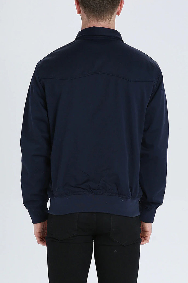 Men's Tartan Lined Zip-Up Harrington Coat