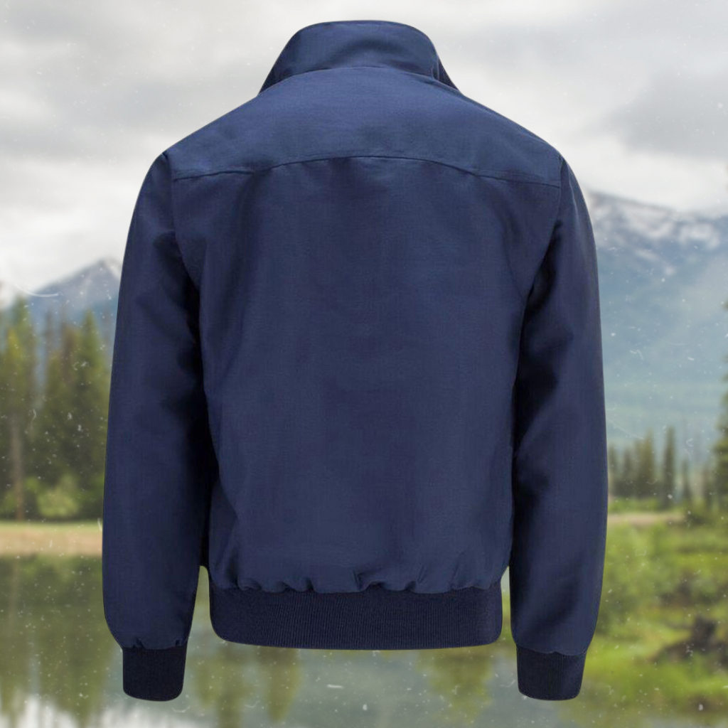 Men's Tartan Lined Zip-Up Harrington Coat