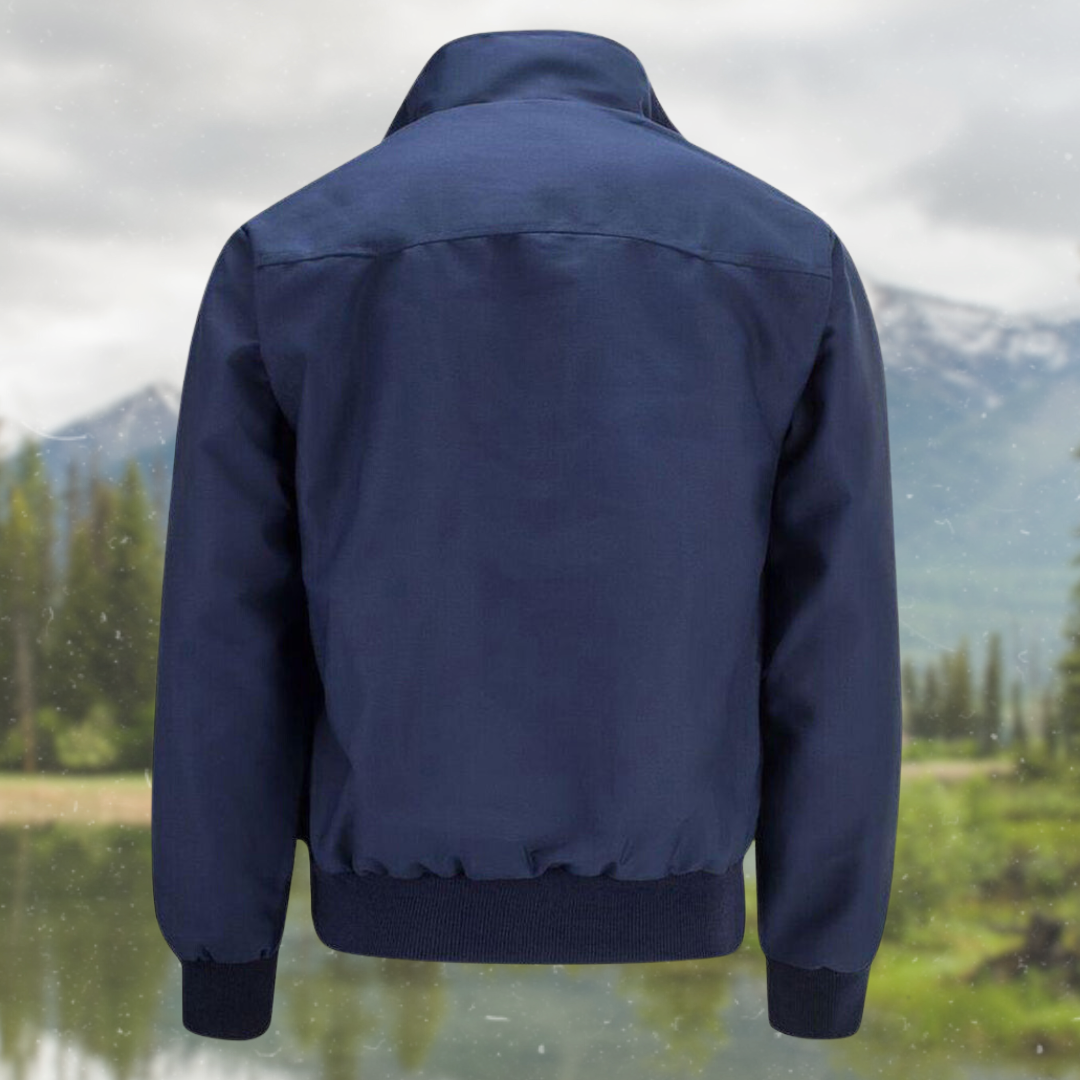 Men's Tartan Lined Zip-Up Harrington Coat
