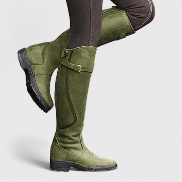 Women's Refined Silhouette Boots with Buckle Detail