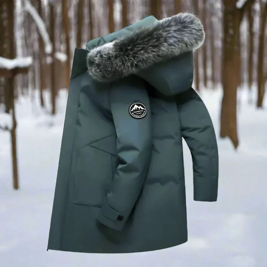 Men's Rain-Resistant Extended-Length Hooded Parka
