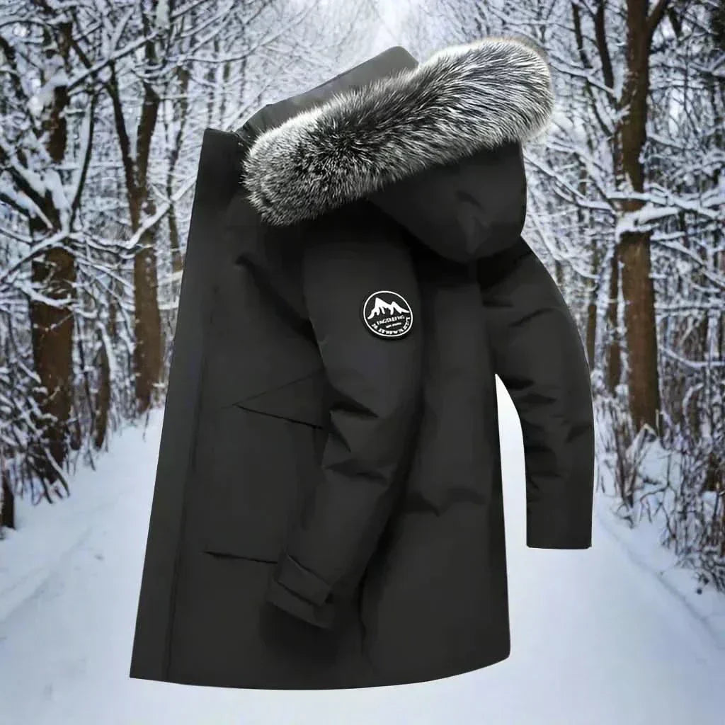Men's Rain-Resistant Extended-Length Hooded Parka