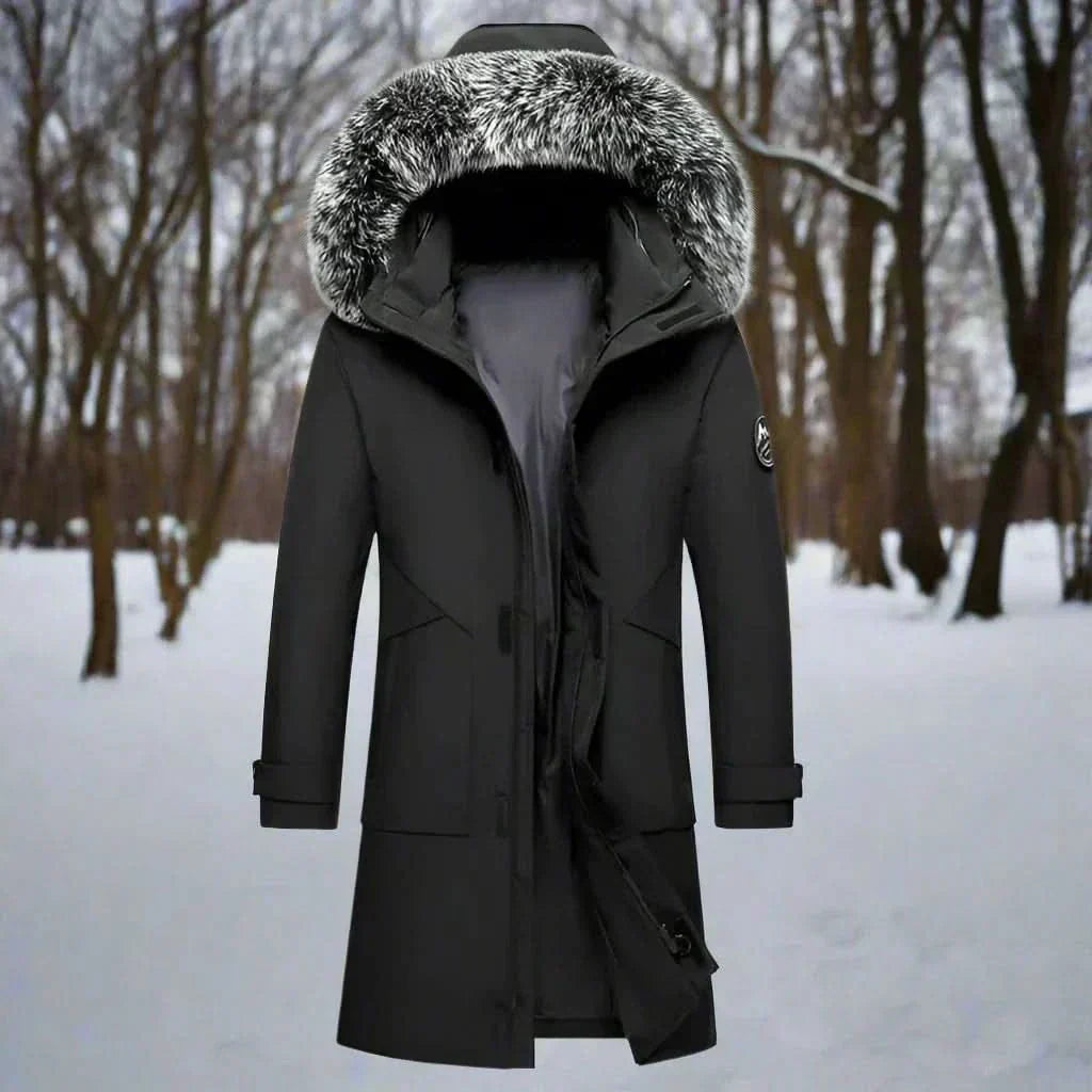 Men's Rain-Resistant Extended-Length Hooded Parka